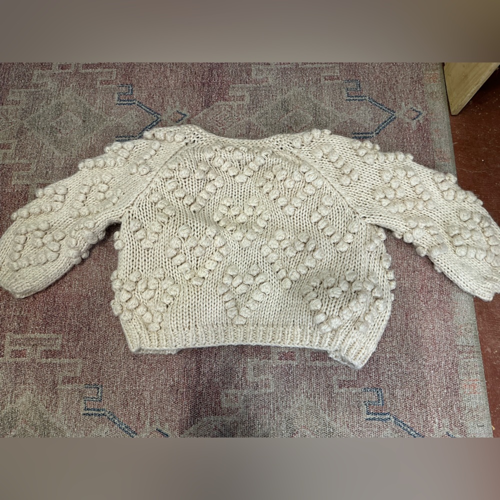 Chic Wish knit your love cardigan Anthropologie heart textured chunky size med - Picture 12 of 12